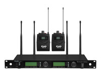 Радиосистема с четырмя поясными передатчиками и  петличными микрофонами черного цвета DV audio WMS-24B 